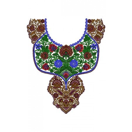 Mexican Clothing Neck Embroidery Design 14038