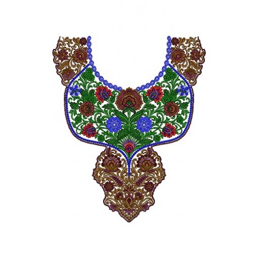 Mexican Clothing Neck Embroidery Design 14038