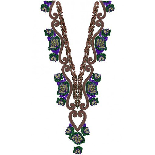 Bohemian Embroidery Neck Design 14041