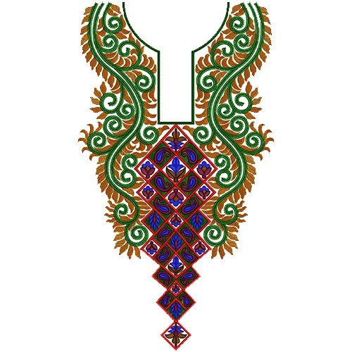 Pakistani Wedding Neck Embroidery Design 14044