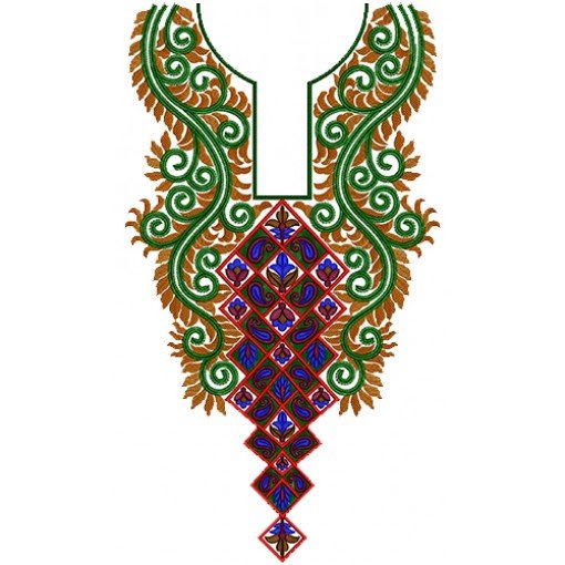 Pakistani Wedding Neck Embroidery Design 14044
