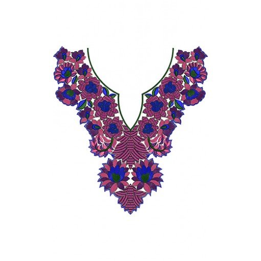 Knit Dresses Embroidery Neck Design 14048