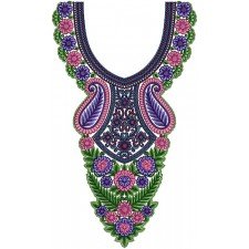 Delightful Arabian Neck Embroidery Design 14065
