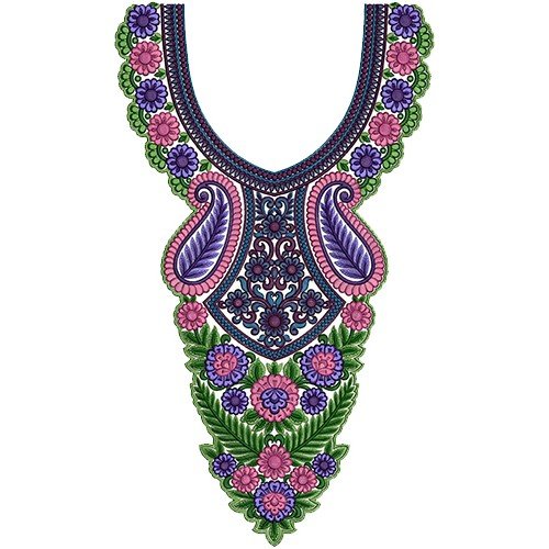 Delightful Arabian Neck Embroidery Design 14065