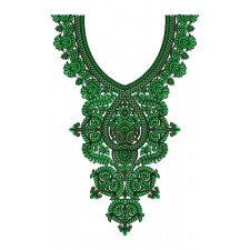 Algerian Jalabiya Dresses Neck Embroidery Design 14066