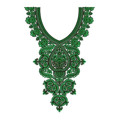 Algerian Jalabiya Dresses Neck Embroidery Design 14066