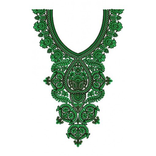 Algerian Jalabiya Dresses Neck Embroidery Design 14066
