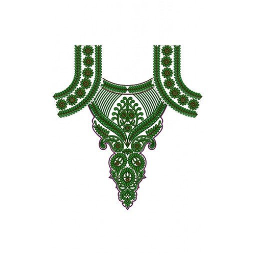 Tunisian Fashion Neck Yoke Gala Embroidery Design 14155