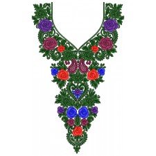 Creative Neck Embroidery Design 14164