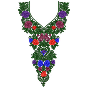 Creative Neck Embroidery Design 14164