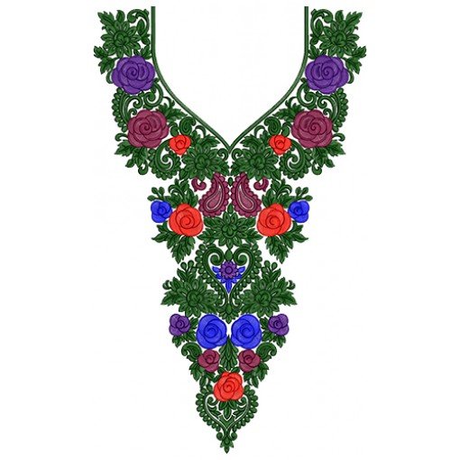 Creative Neck Embroidery Design 14164
