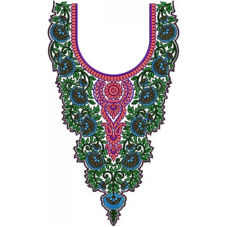 Rich Fashions Neck Embroidery Pattern Design 14677