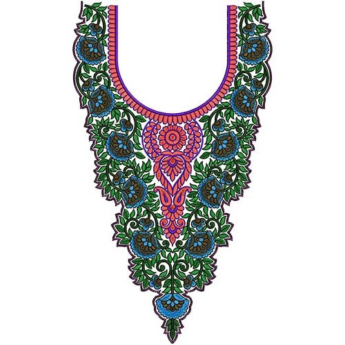 Rich Fashions Neck Embroidery Pattern Design 14677