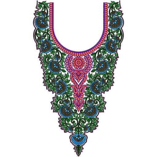 Rich Fashions Neck Embroidery Pattern Design 14677