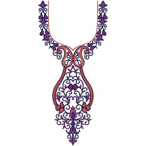 Fashion Motif Neck Embroidery Design 14680