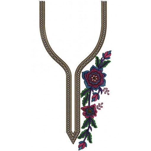 Fancy Fine Embroidery Neck Design 14684