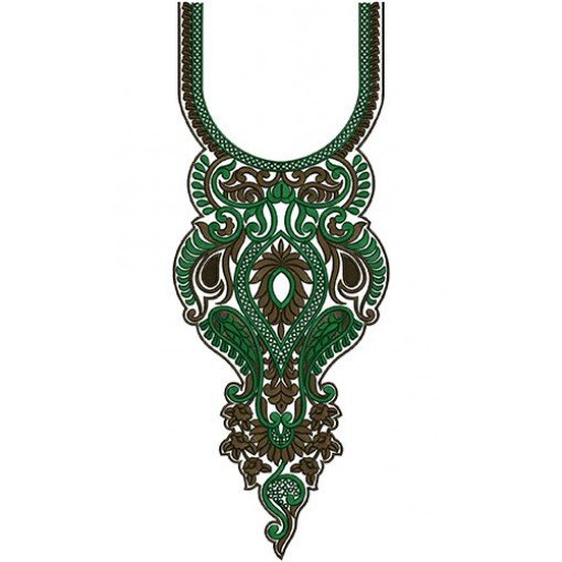 Fashion Women Neck Embroidery Design 14920