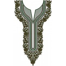 Lady Fashion Neck Embroidery Design 14923 Lady Fashion Neck Embroidery Design 14923