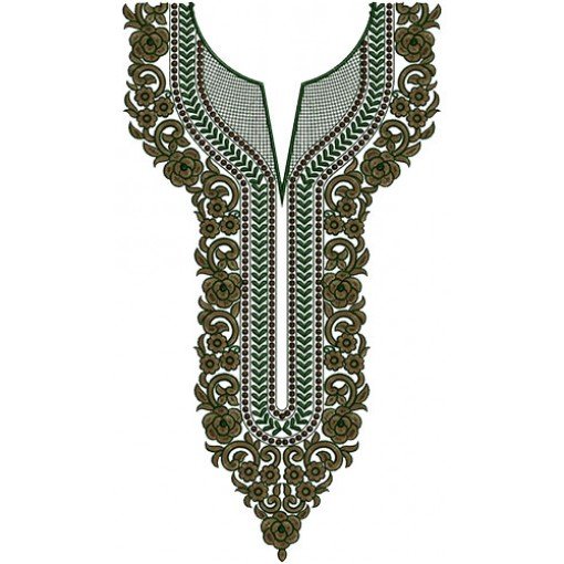 Lady Fashion Neck Embroidery Design 14923 Lady Fashion Neck Embroidery Design 14923