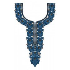 Vintage Floral Neck Yoke Gala Embroidery Design 15498