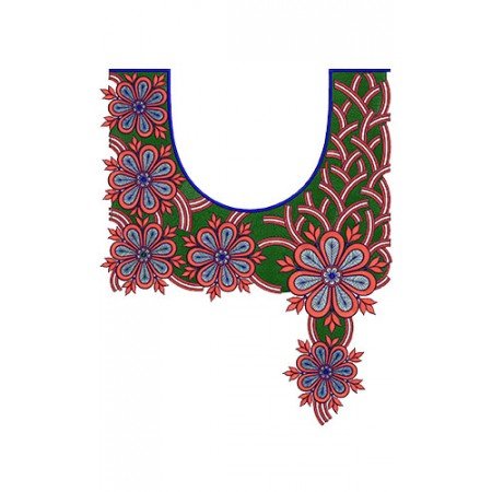 Arabic Clothing Abaya Embroidery Neck Design 15756