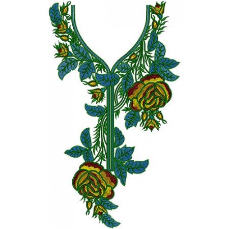 Fashion Women Neck Embroidery Design 15774