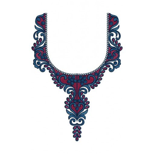 Fashion Lady Kurti Neck Embroidery Design 15776
