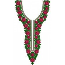 Pakistani Lawn Suit Tunic Neck Embroidery Design 15778
