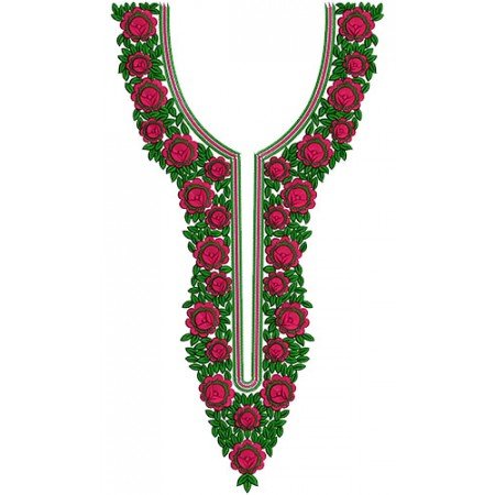 Pakistani Lawn Suit Tunic Neck Embroidery Design 15778