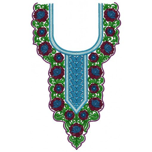 Fashion Neck Embroidery Design 15787 Fashion Neck Embroidery Design 15787