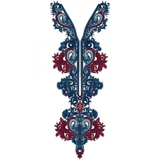 Fashion Motif Neck Embroidery Design 15821