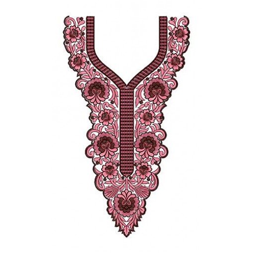 Amazing Dress Neck Embroidery Design 16669
