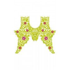 Alabiya Ladies Dress Neck Embroidery Design 16723
