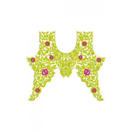 Alabiya Ladies Dress Neck Embroidery Design 16723