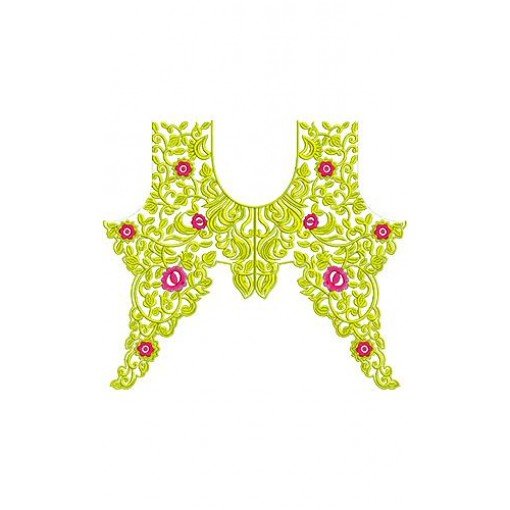 Alabiya Ladies Dress Neck Embroidery Design 16723