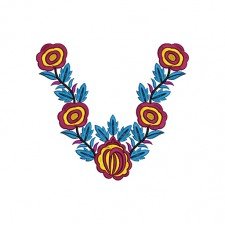 Beautiful Ethnic Flowers Neck Design 16799