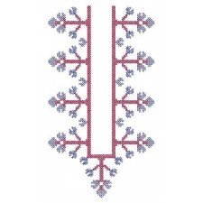 Croos Stitch Dress Neck Embroidery Design 17089