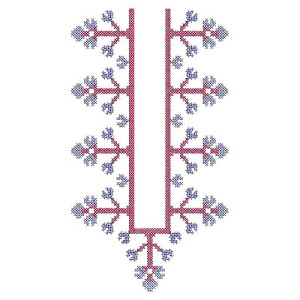 Croos Stitch Dress Neck Embroidery Design 17089