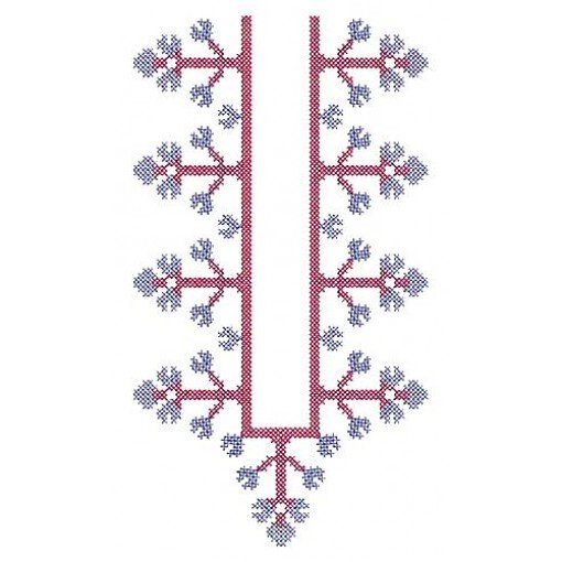 Croos Stitch Dress Neck Embroidery Design 17089
