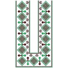 Folk Costume Neck Embroidery Design 17090