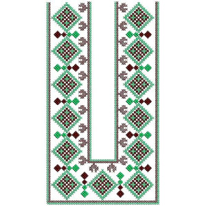 Folk Costume Neck Embroidery Design 17090