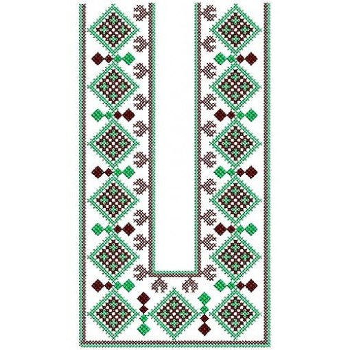 Folk Costume Neck Embroidery Design 17090