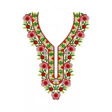 New Abaya Embroidery Neck Design 17093