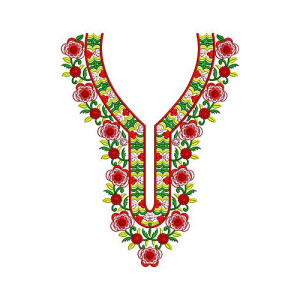 New Abaya Embroidery Neck Design 17093