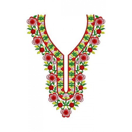 New Abaya Embroidery Neck Design 17093