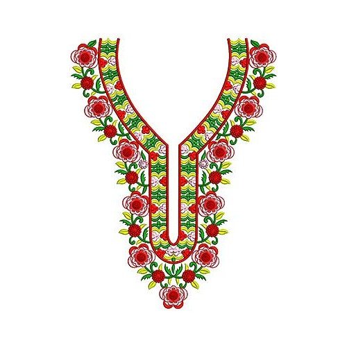 New Abaya Embroidery Neck Design 17093