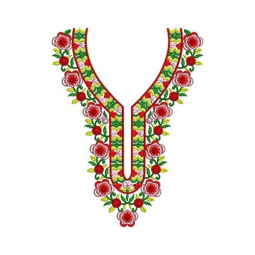 New Abaya Embroidery Neck Design 17093