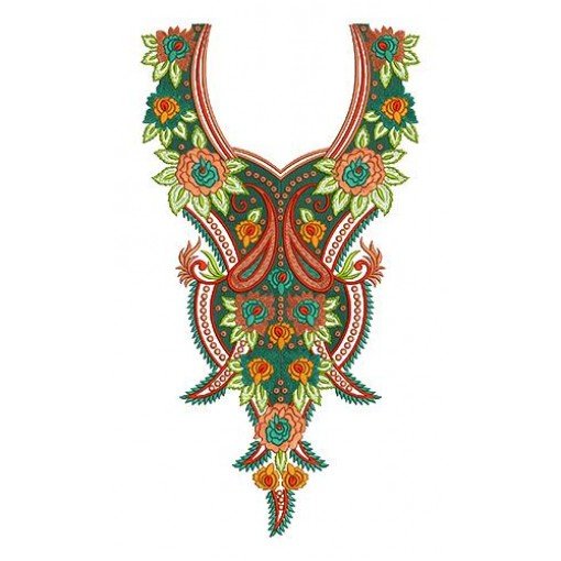 Long Kurti Neck Embroidery Design 17160