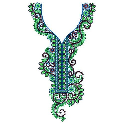 Fashionable Collar Neck Embroidery Design 17166
