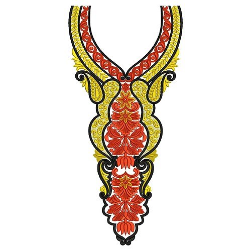 Suit Neck Embroidery Design 17183